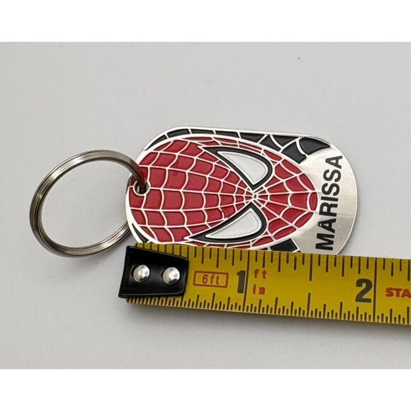 The Amazing Spider-Man Face Keychain Marissa Nameplate Silver Tone Marvel - Picture 3 of 6
